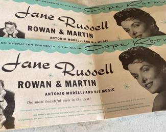 Jane Russell Copa Room Flyers