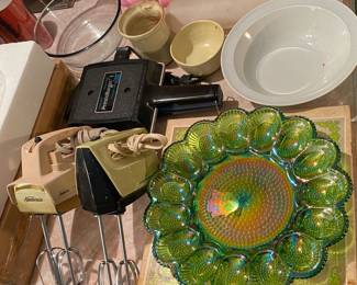 Carnival Glass Egg Tray