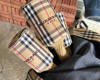 Burberry Golf Bag Complete with Matching Umbrella, Towel, Bag Cover & Head Covers (Never Used)