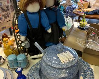 Vintage Dolls, Enamelware, Stoneware, Glassware
