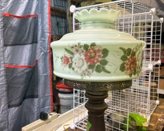Vintage Glass Hand Painted Lamp