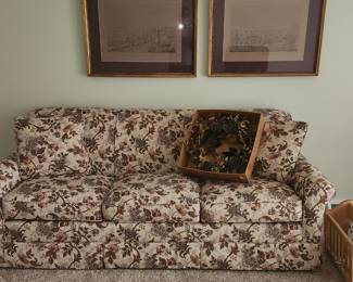 Brown Floral Sofa