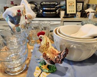 Heritage Collection Rooster Bowls and Glasses