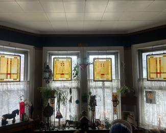 Possibly Frank Lloyd Wright Style Stained Glass Windows.