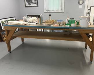 Large workbench on casters