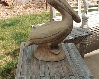 Pelican on a table.