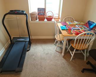 Treadmill and kitchenette table