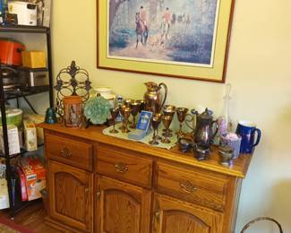 Buffet and fancy serving dishes