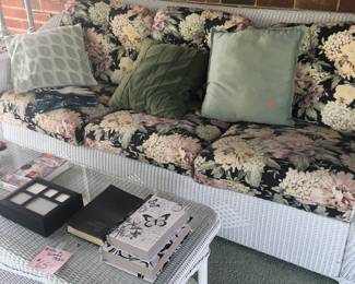 Wicker sofa coffee table