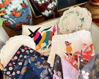 Cutest little linen and coasters - asian and hawaii vibes