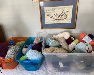 Lots of yarn
Single skeins, packages of 2 skeins, 3 skeins or more of yarn, yarn left from a project
Great prices, get knitting, relax