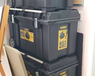 NEW heavy duty plastic tool chests, jobsite/truck boxes