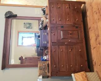 Rustic Ethan Allen dresser with mirror