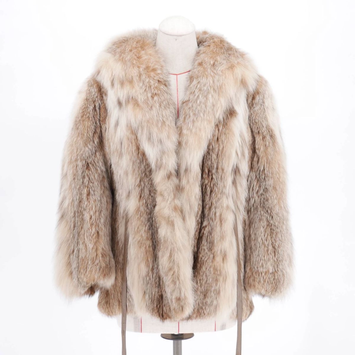 Womens Lynx Fur Coat w/ Paula Embroidered Lining