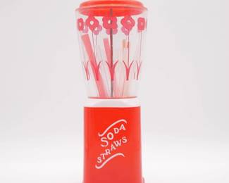 Vintage Plastic Soda Straw Dispenser