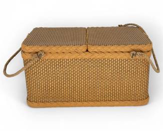 Mid-20th Century Redmon Wicker Picnic Basket