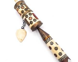 Tibetan Buddhist Bone & Copper Handcrafted Prayer Wheel
