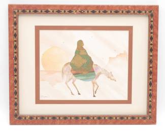 Framed Print Reproduction of ‘Native Woman On A Horse’ by J.C. Madden