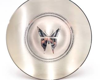 Decorative Butterfly Charger Plate w/ Geometric Patterns