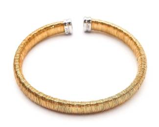 JCM Italy Gold-Tone Wire Wrapped Cuff Bracelet