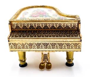 Reuge Austrian Piano Music Box w/ Petit Point Top