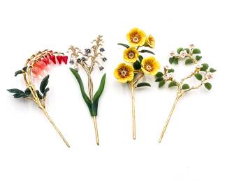 Set of 4 Joan Rivers Imperial Flowers Sculptures