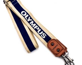 Olympus Cream & Blue Fabric Neck Strap