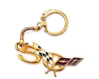 Corvette 50th Anniversary Key Chain with Emblem