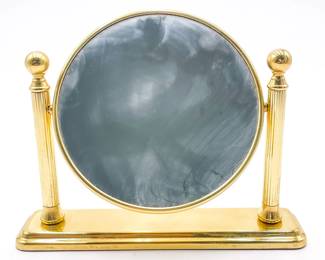 Vintage Italian Brass Tabletop Vanity Mirror
