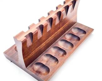 Decatur Industries Walnut Pipe Rack for 12 Pipes