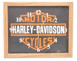 Harley-Davidson Framed Canvas Wall Clock