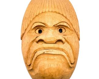 Vintage Japanese Wooden O Beshimi Noh Mask