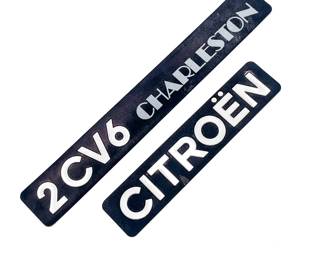 Citroen 2CV6 Charleston Club Emblems, Set of Two