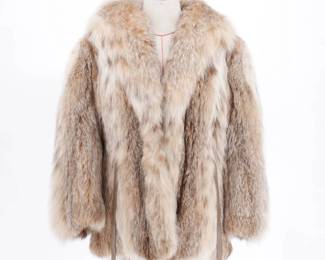 Womens Lynx Fur Coat w/ Paula Embroidered Lining