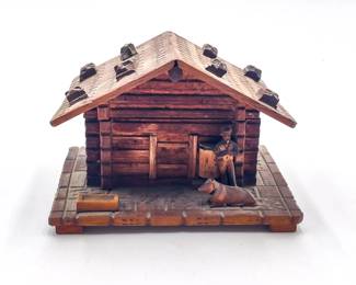 Hand-Carved Wooden Swiss Chalet Box