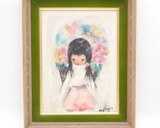 Framed Print Reproduction of ‘Flower Girl’ by Ted DeGrazia