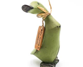 Hand-Carved Wooden Duck Figurine