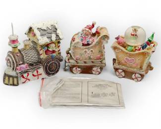 Fiber Optic Christmas Train Figurines