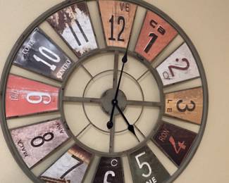 Oversized Retro Metal Wall Clock