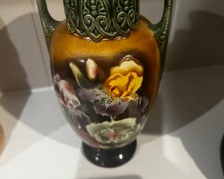 Two Handled Czech Floral Vase