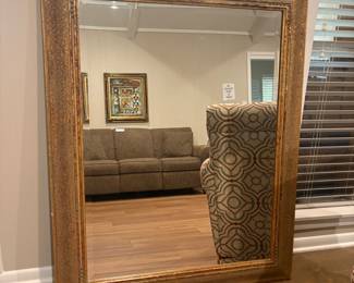 Large Gold Textured Mirror