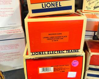 Lionel cars in boxes