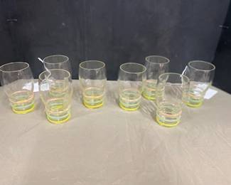 Small Striped Clear Glasses