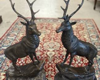 Pr Bronze Stags on Rock