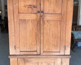 Antique Pegged Walnut Corner Cabinet w/Square & Rose Head Nails