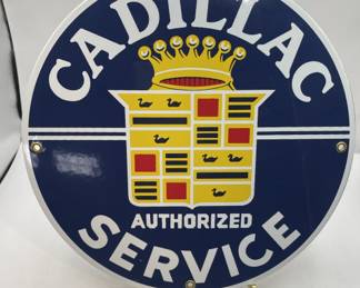 Lot 5 | Cadillac Enamel Advertising Sign Automobilia Car