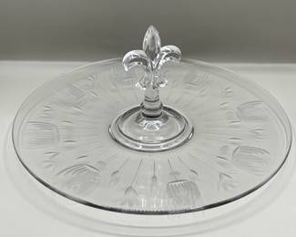 Lot 254 | 1940s Fleur de Lis Handled Cut Crystal Platter