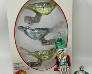 Lot 175 | Glass Chirstmas Ornaments Birds, Mushroom, etc