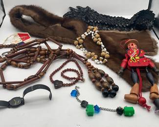 Lot 316 | Grab Bag of Vintage Plant Hanger, Necklaces Watch