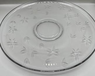 Lot 255 | VIntage Etched Glass Cake Plate